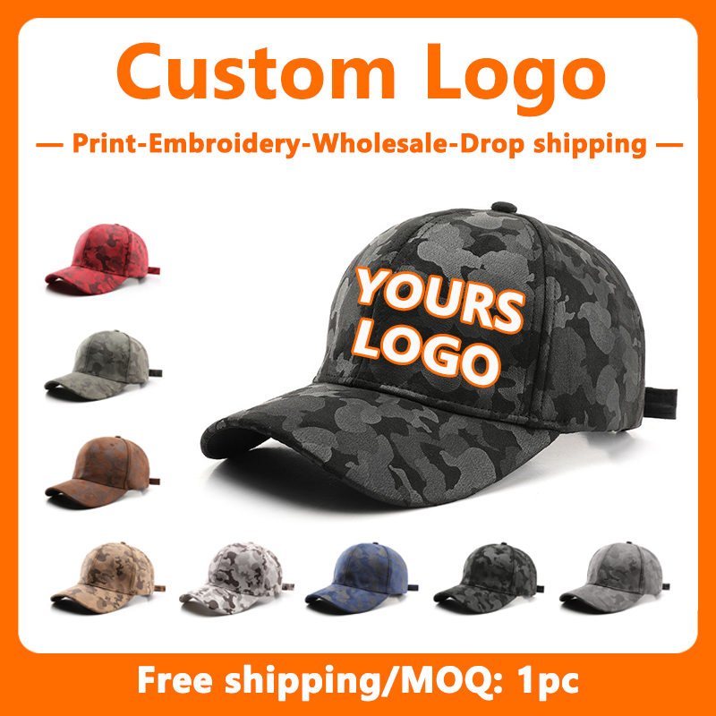 Embroidery Design Logo - شعار مخصص التطريز قبعة التمويه للرجال