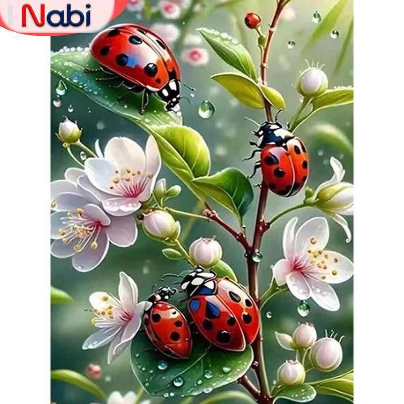 Embroidery Lady Bug - النبي 5d الماس اللوحة الخنفساء فسيفساء