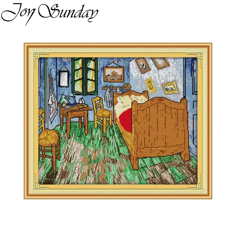 Joy Sunday Van Gogh غرفة نوم ن - مراجعة Embroidery Meaning وسعره