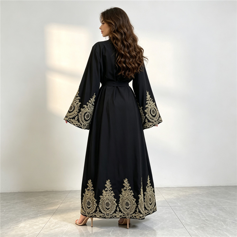 عباية دبي جديدة فاخرة، كيمونو، - مراجعة Embroidery Kebaya وسعره