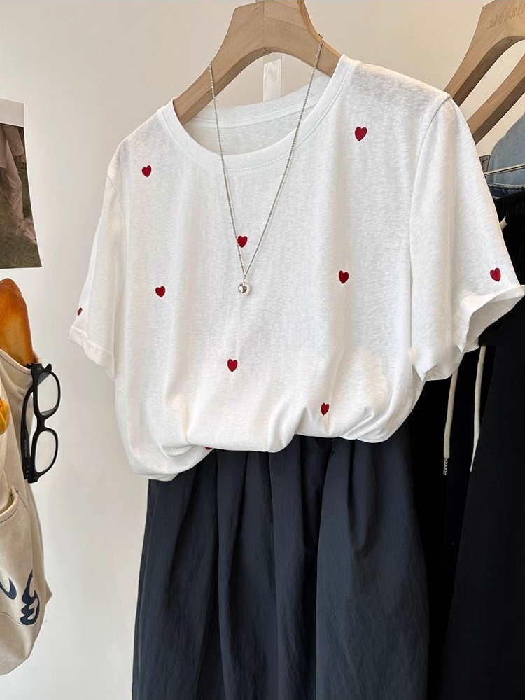 تي شيرت نسائي صيفي فضفاض خفيف  - مراجعة Embroidery Cotton Shirt وسعره