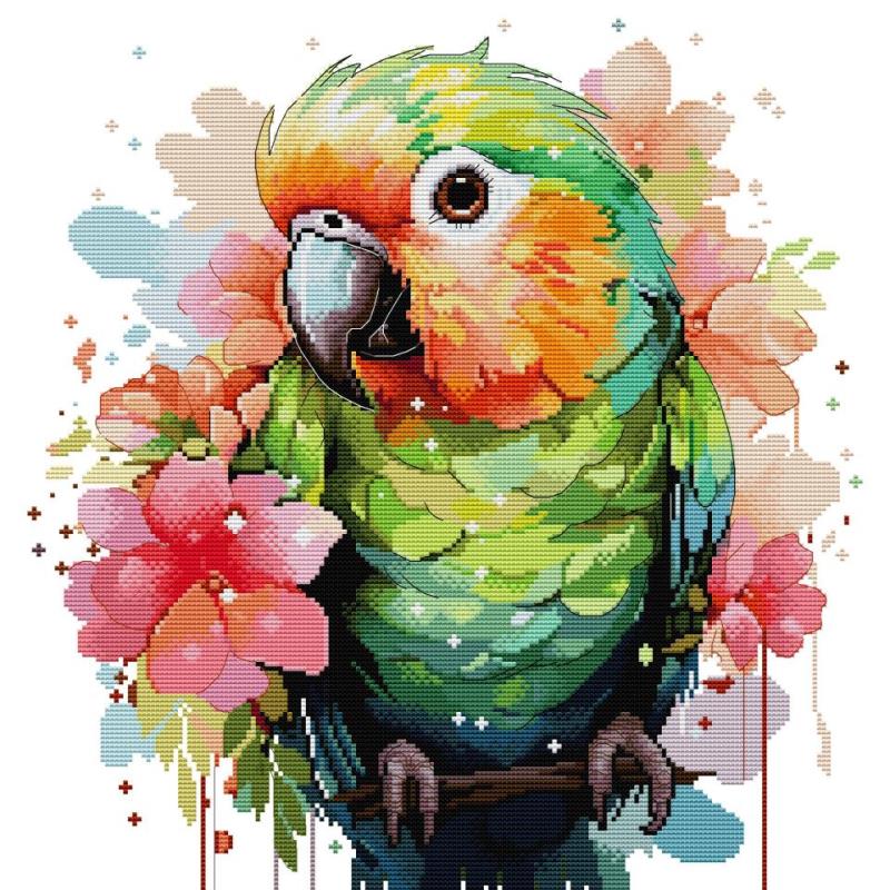 أنماط الطيور الببغاء عبر الابر - مراجعة Embroidery Meaning وسعره