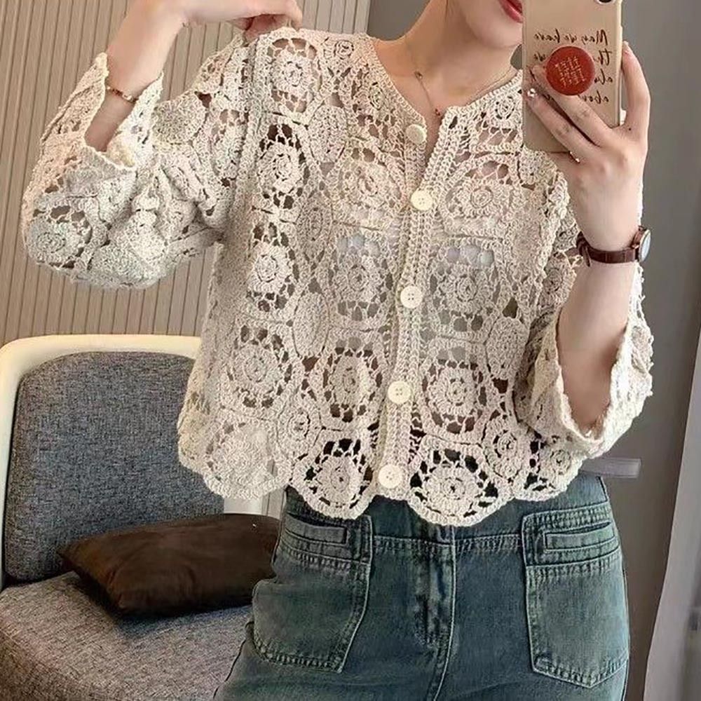 كارديجان نسائي أنيق بأكمام 3/4 - مراجعة Embroidery Online وسعره